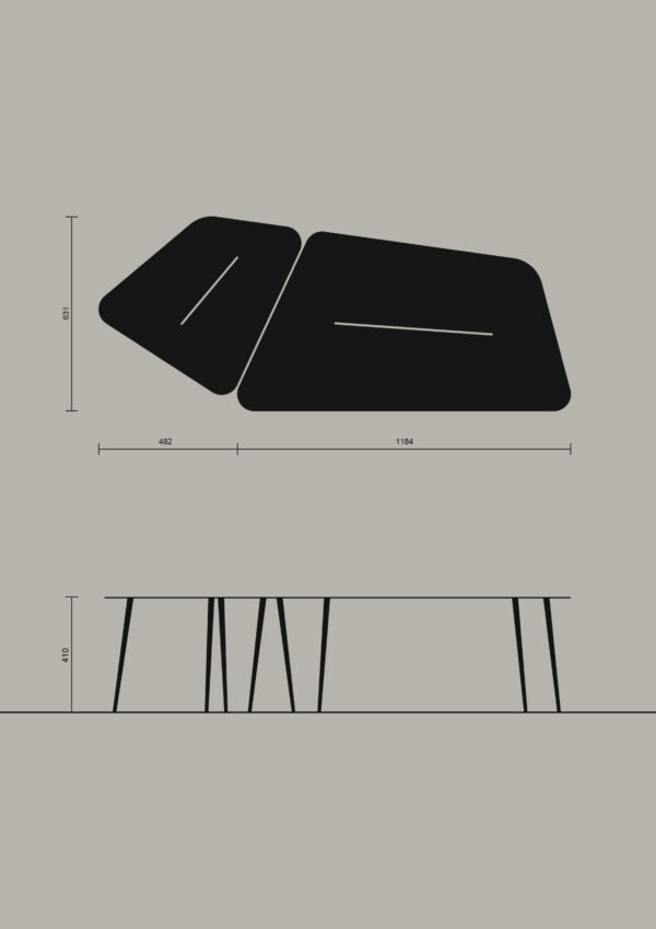 Designer modularer Tisch Run 118 Indoor - Outdoor