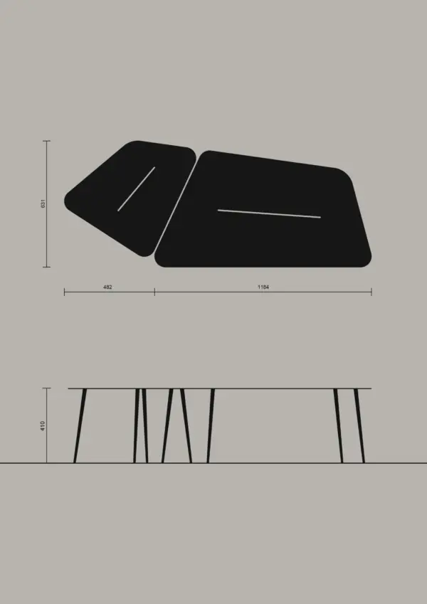 Designer modularer Tisch Run 118 Indoor - Outdoor