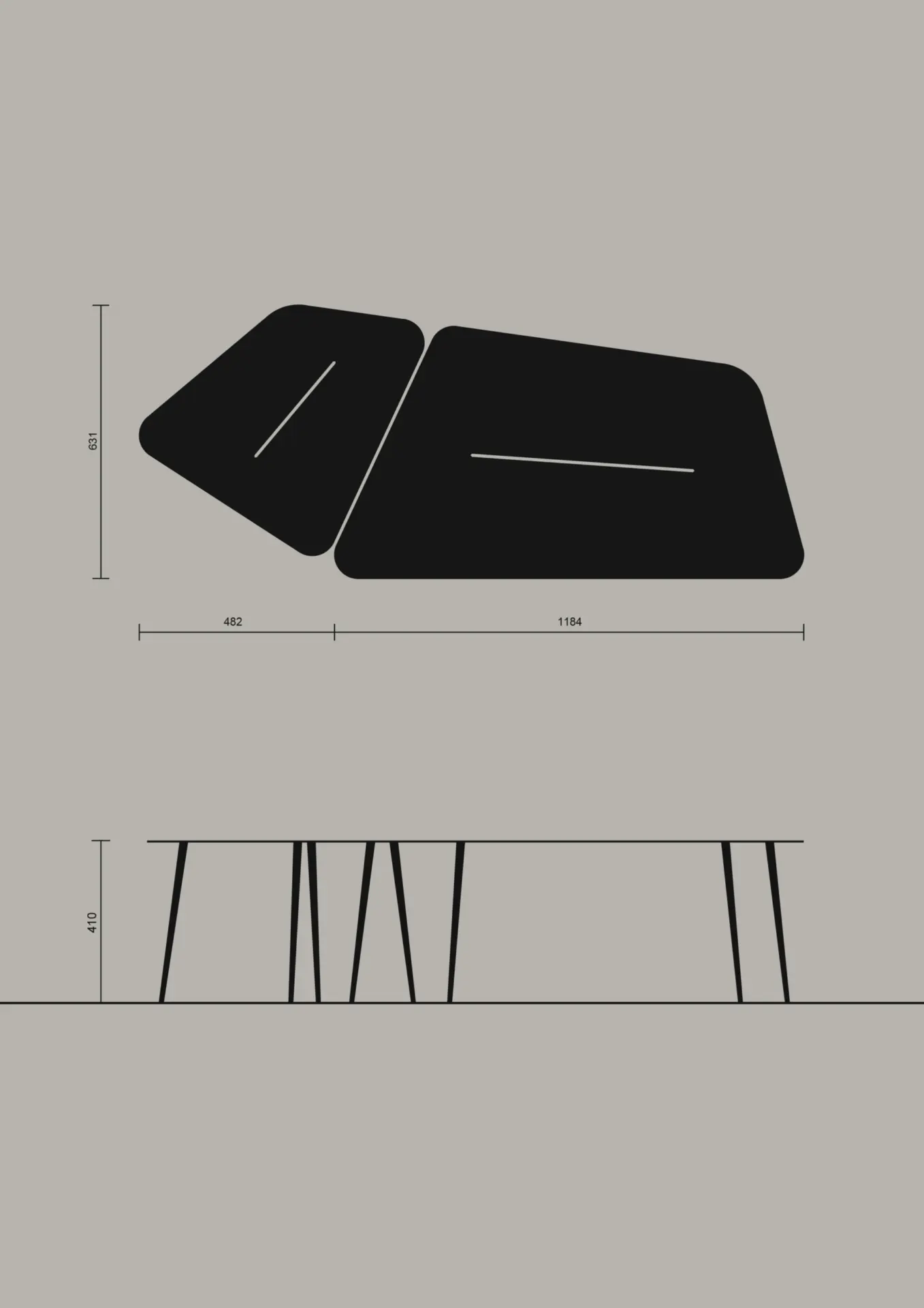 Designer modularer Tisch Run 63 Indoor - Outdoor – Bild 9