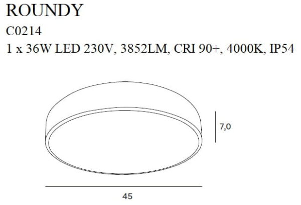 Klassische LED-Deckenleuchte Roundy IP54