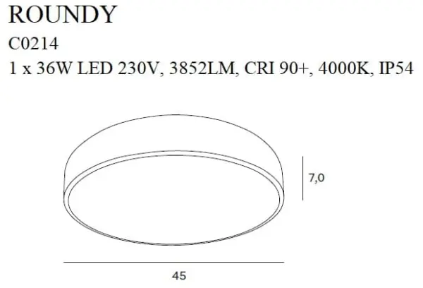 Klassische LED-Deckenleuchte Roundy IP54