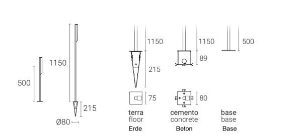 Designer LED-Stehlampe Tratto Outdoor Zava Luce