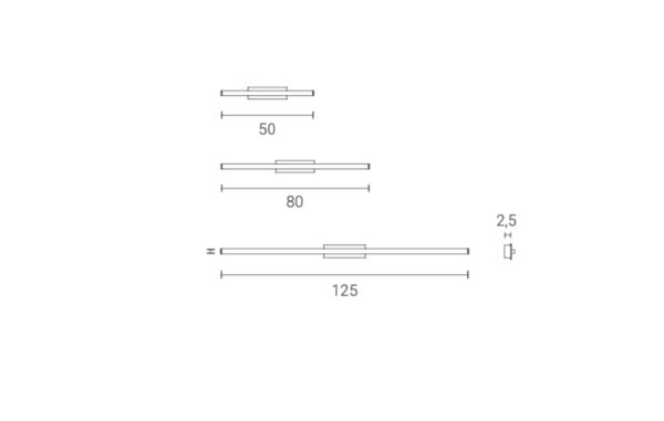 Designer LED -Wandleuchte Tratto Linear Wall Zava Luce