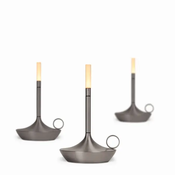 Moderne  LED Akku-Tischleuchte Wick S Graypants