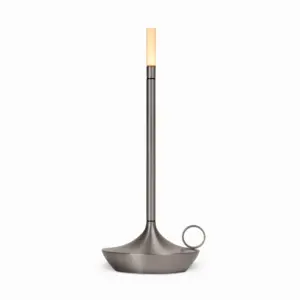 Stilvolle  LED Akku-Tischleuchte Wick Graypants