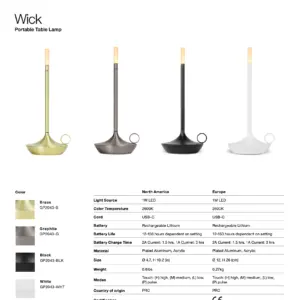Stilvolle LED Akku-Tischleuchte Wick Graypants – Bild 29