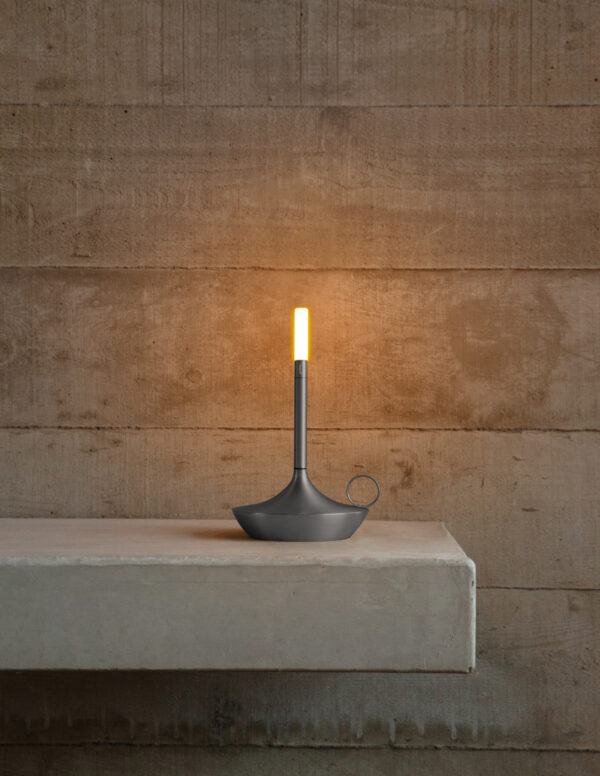 Moderne  LED Akku-Tischleuchte Wick S Graypants
