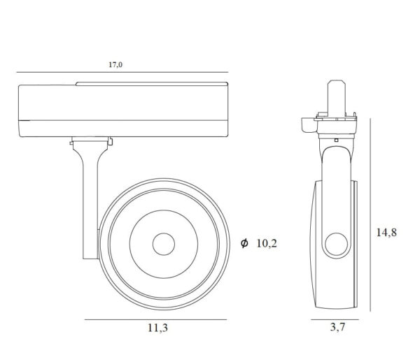 LED-Spot Charon für 3-Phasen Stromschiene