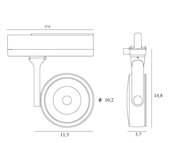 LED-Spot Charon für 3-Phasen Stromschiene