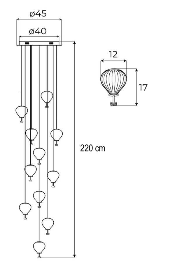 Schöne LED-Hängeleuchte Palloncini
