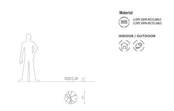 Design LED-Tisch/Stehlampe Fiore di Loto IP67  Indoor – Outdoor Serralunga