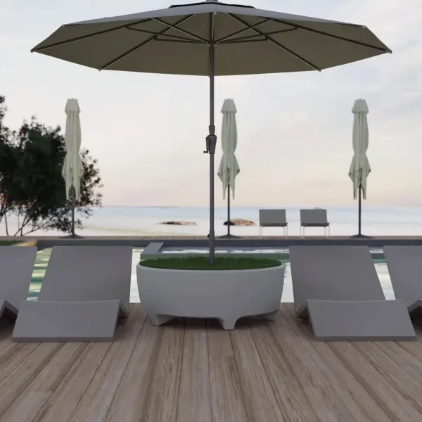 Modern Tisch Oasis mit Licht Indoor – Outdoor Serralunga