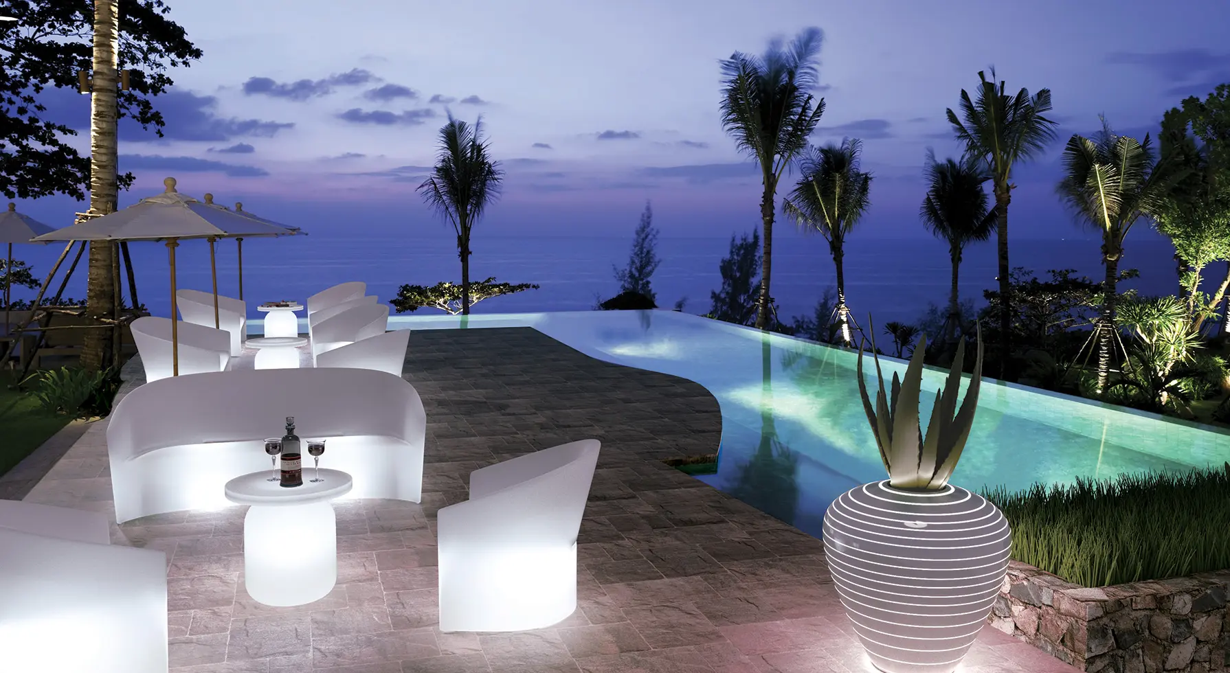 Design Beistelltisch Juju mit Licht Indoor – Outdoor Serralunga – Bild 1