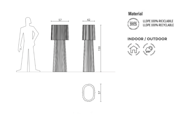 Design Stehlampe Ruffle Indoor – Outdoor Serralunga