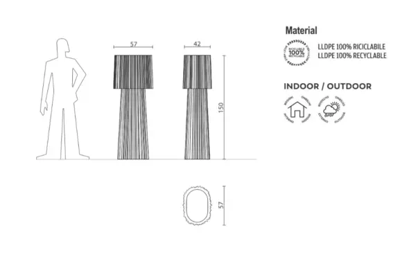 Design Stehlampe Ruffle Indoor – Outdoor Serralunga