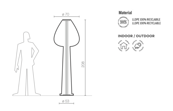 Einzigartige Stehlampe Lady Mary Indoor – Outdoor Serralunga