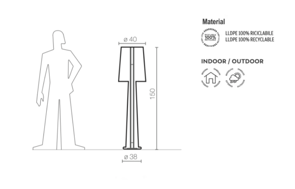 Design Stehlampe Miss Jane Indoor – Outdoor Serralunga