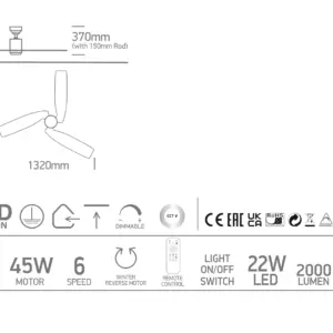 LED-Deckenventilator Fly – Bild 4