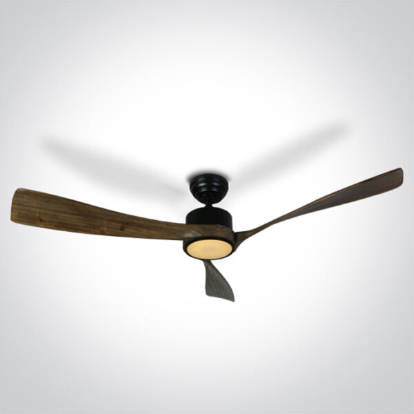 LED-Deckenventilator Fresco mit Ventilatorblätter aus Holz