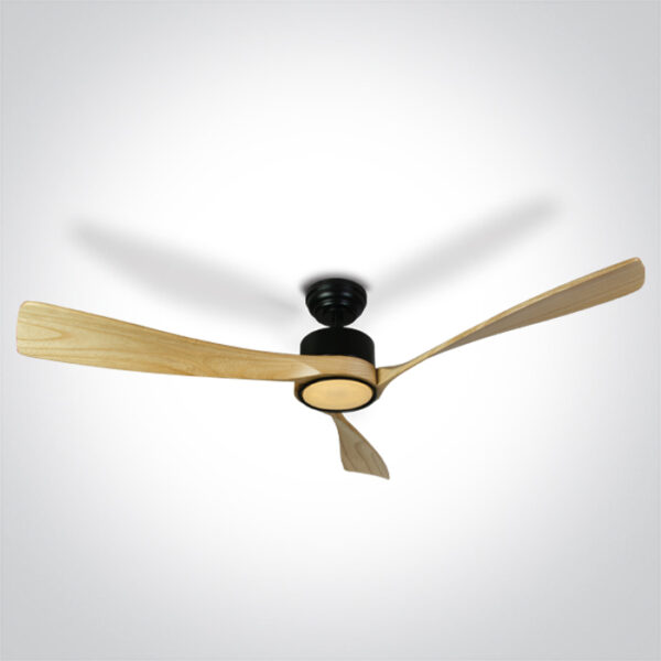 LED-Deckenventilator Fresco mit Ventilatorblätter aus Holz