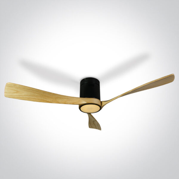 LED-Deckenventilator Loco mit Ventilatorblätter aus Holz