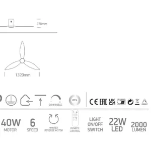 LED-Deckenventilator Loco mit Ventilatorblätter aus Holz – Bild 4