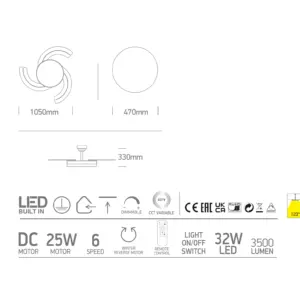 LED-Deckenventilator Plafo mit transparente Ventilatorblätter – Bild 5