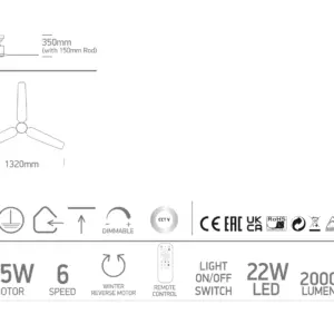 LED-Deckenventilator Verano mit Ventilatorblätter aus Holz – Bild 4