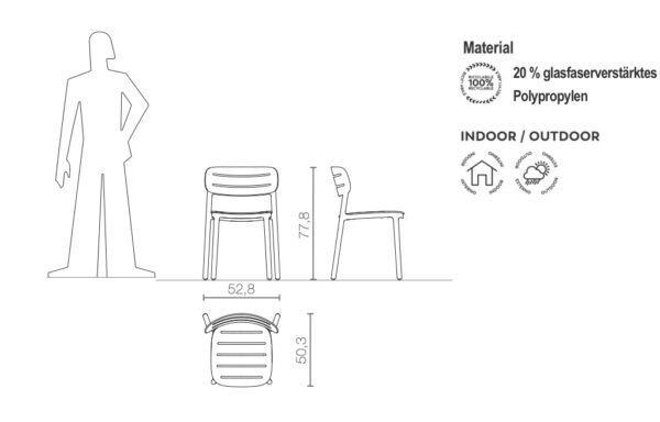 Design Stuhl Croisette  Indoor – Outdoor Serralunga
