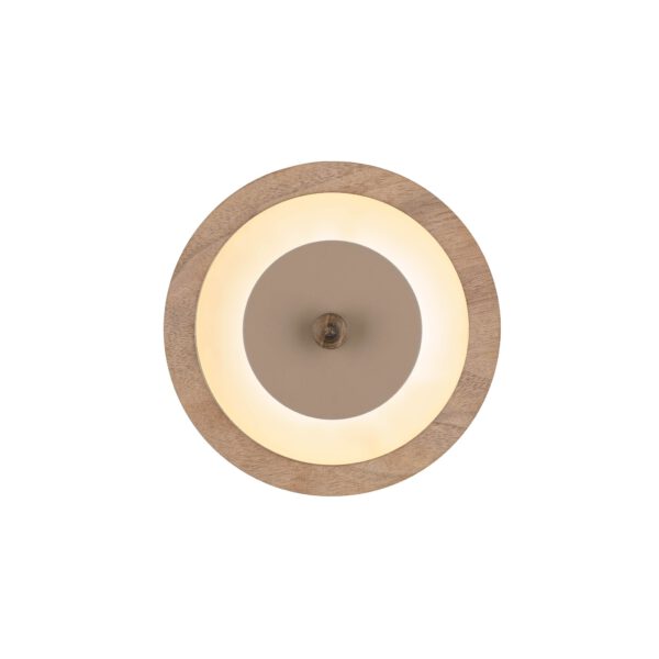 Moderne LED-Wandleuchte Bugie aus Holz
