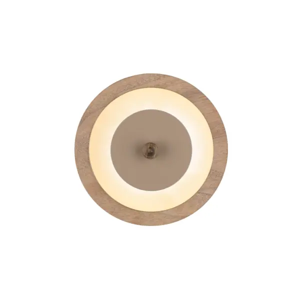 Moderne LED-Wandleuchte Bugie aus Holz