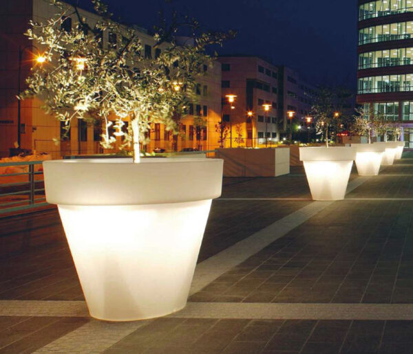 Designer-Blumentopf mit Licht Vas-One Indoor – Outdoor Serralunga