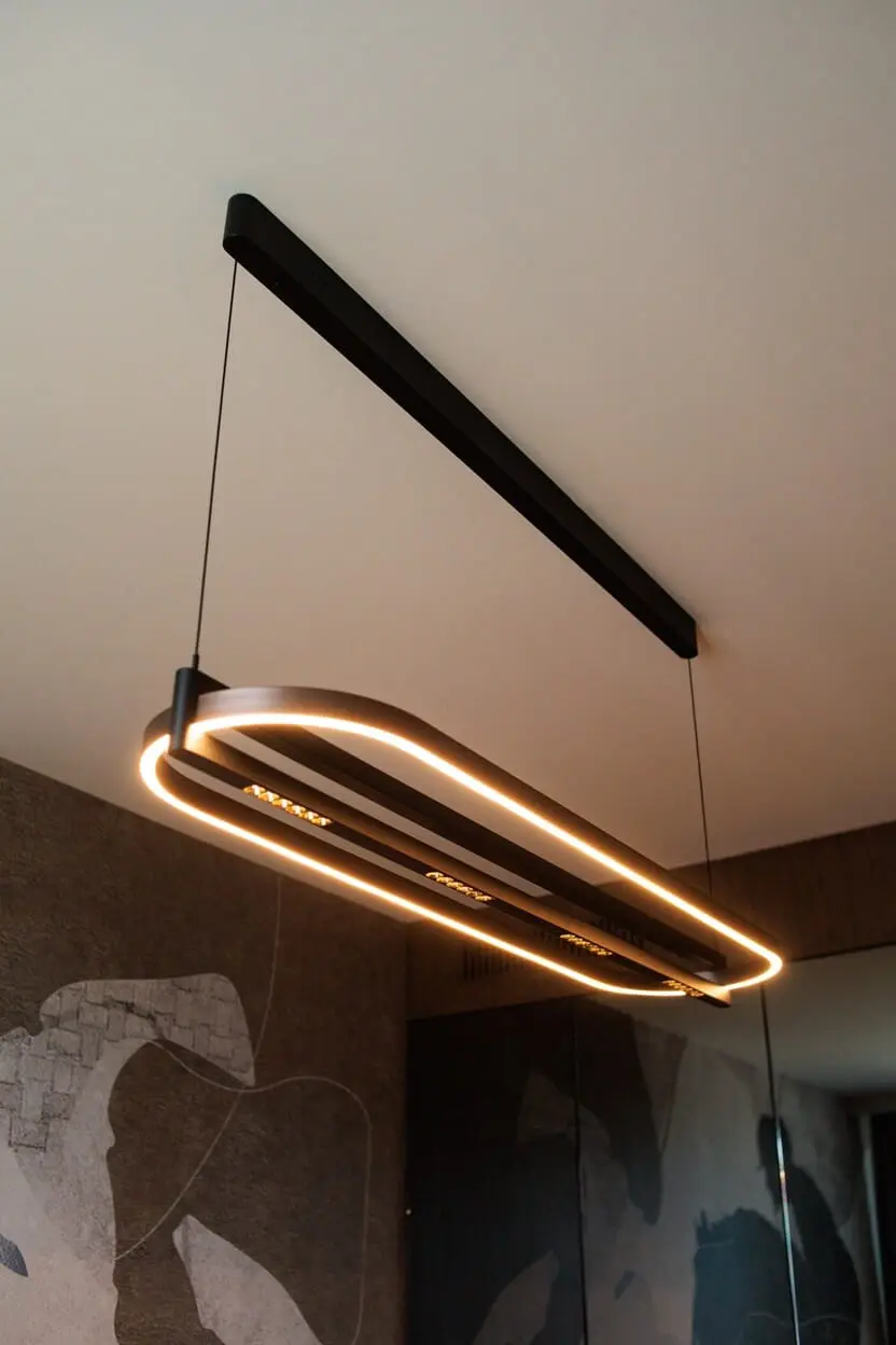 Moderne LED- Hängeleuchte Singapur Oval – Bild 1