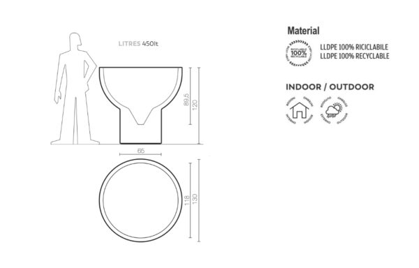 Design Beleuchteter Blumentopf Primavera Indoor – Outdoor Serralunga