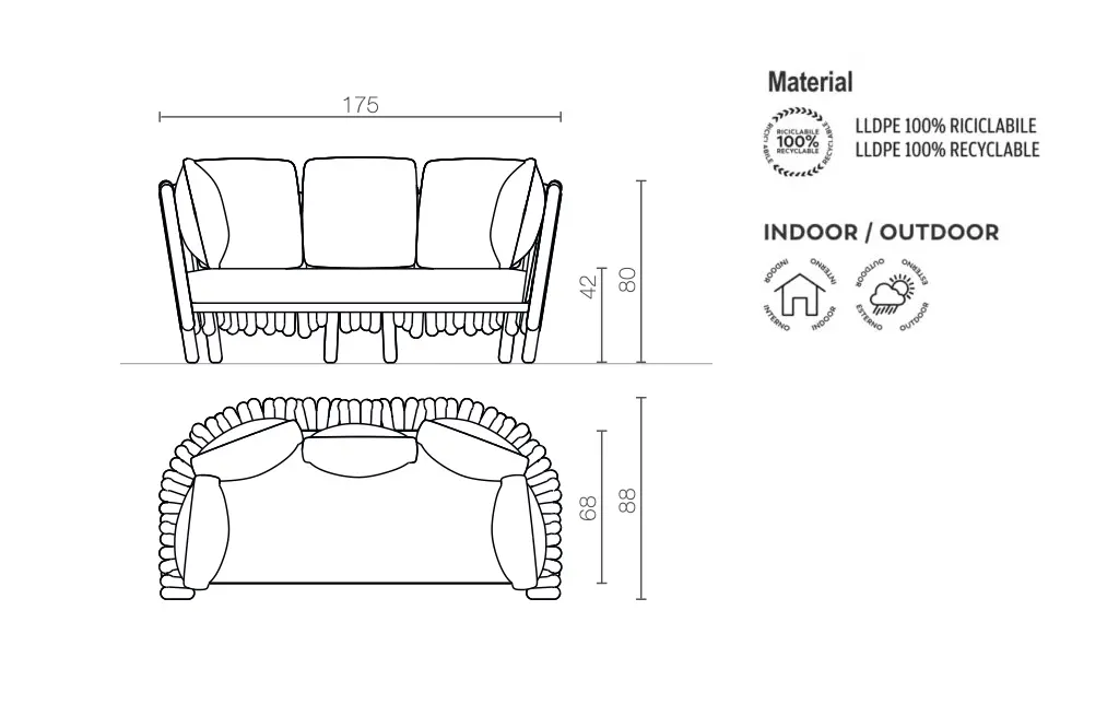 Design Sofa Canisse  Indoor – Outdoor Serralunga – Bild 7