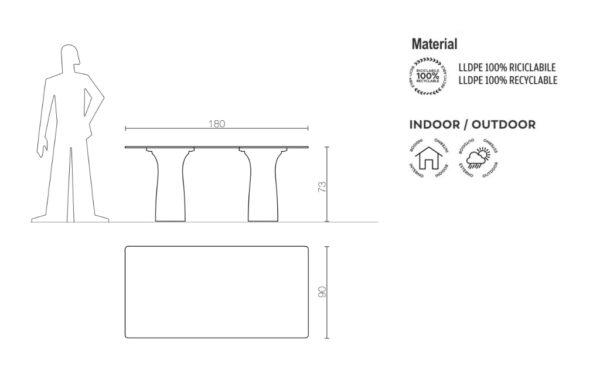 Design Duetto 180 Moleskin Indoor – Outdoor Serralunga