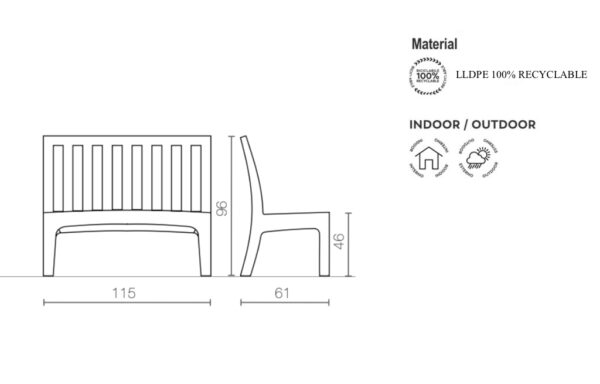 Eleganz Bank Romeo Indoor – Outdoor Serralunga
