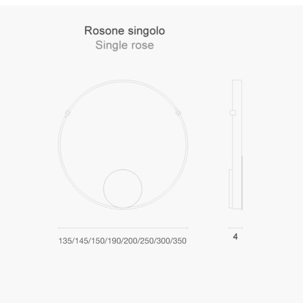 Design Große LED Wand-Deckenlampe Rings Zava Luce