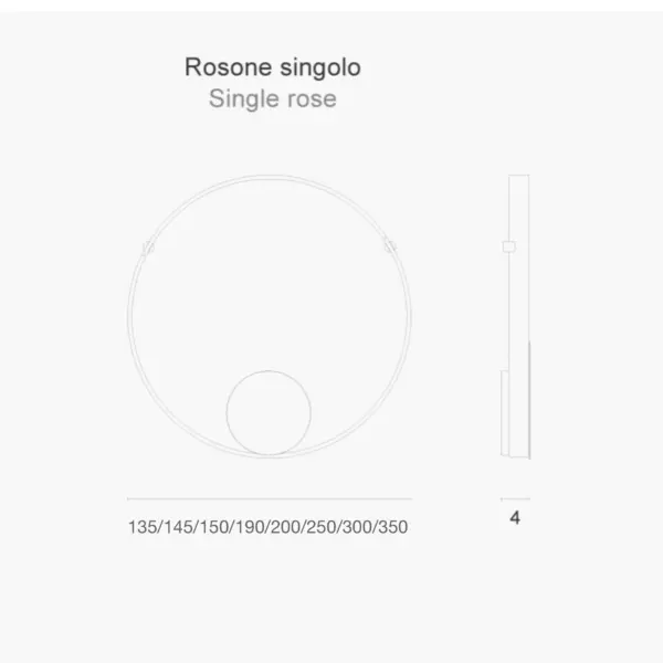 Design Große LED Wand-Deckenlampe Rings Zava Luce
