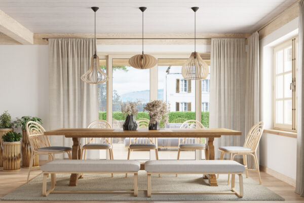 Stylische Hängeleuchte Aprilla  im Boho-Stil