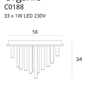 Deckenleuchte-LED ORGANIC Gold – Bild 2