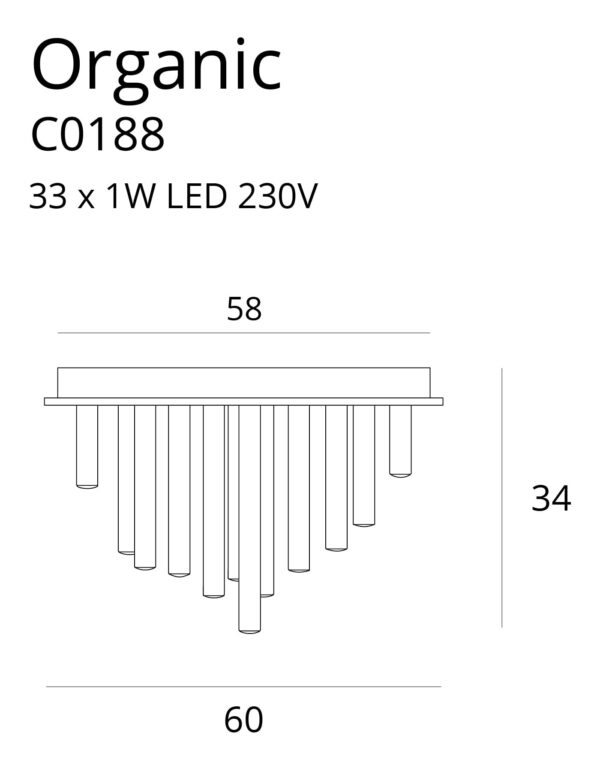 Deckenleuchte-LED ORGANIC Gold