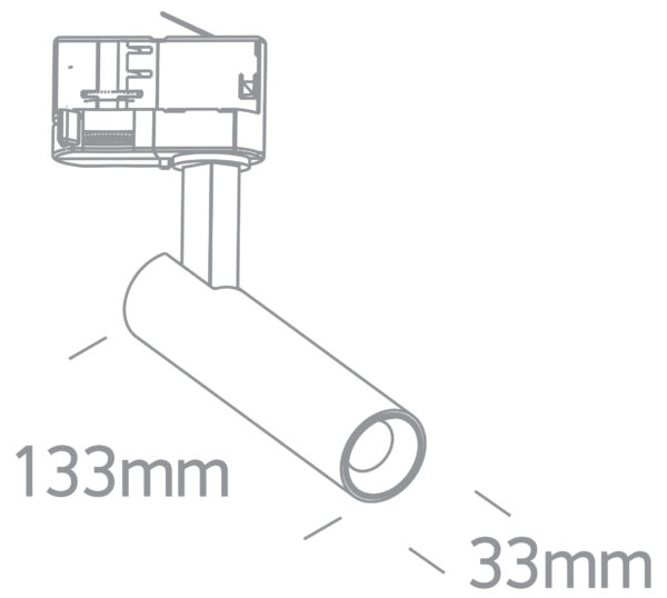 LED-Spot Pistolero für 3-Phasen Stromschiene