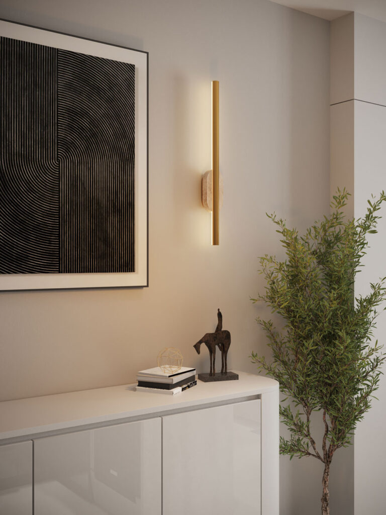 Goldene LED-Wandlampe Amor IP44