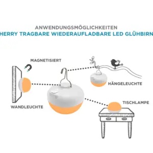 Tragbare LED-Akku Lampe Cherry Newgarden – Bild 11