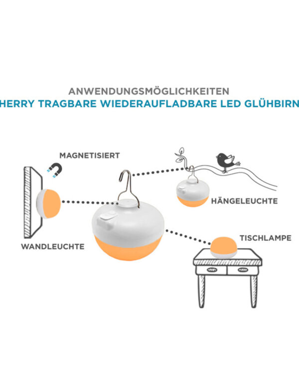 Tragbare LED-Akku Lampe Cherry Newgarden