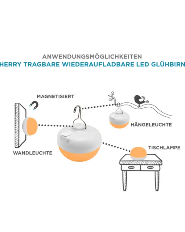 Tragbare LED-Akku Lampe Cherry Newgarden