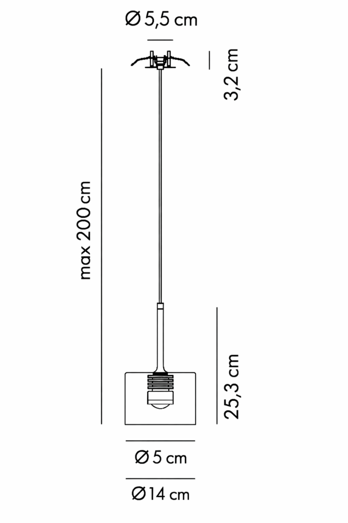 Elegante LED-Hängeleuchte Einbauversion Spillray G EVO Axolight