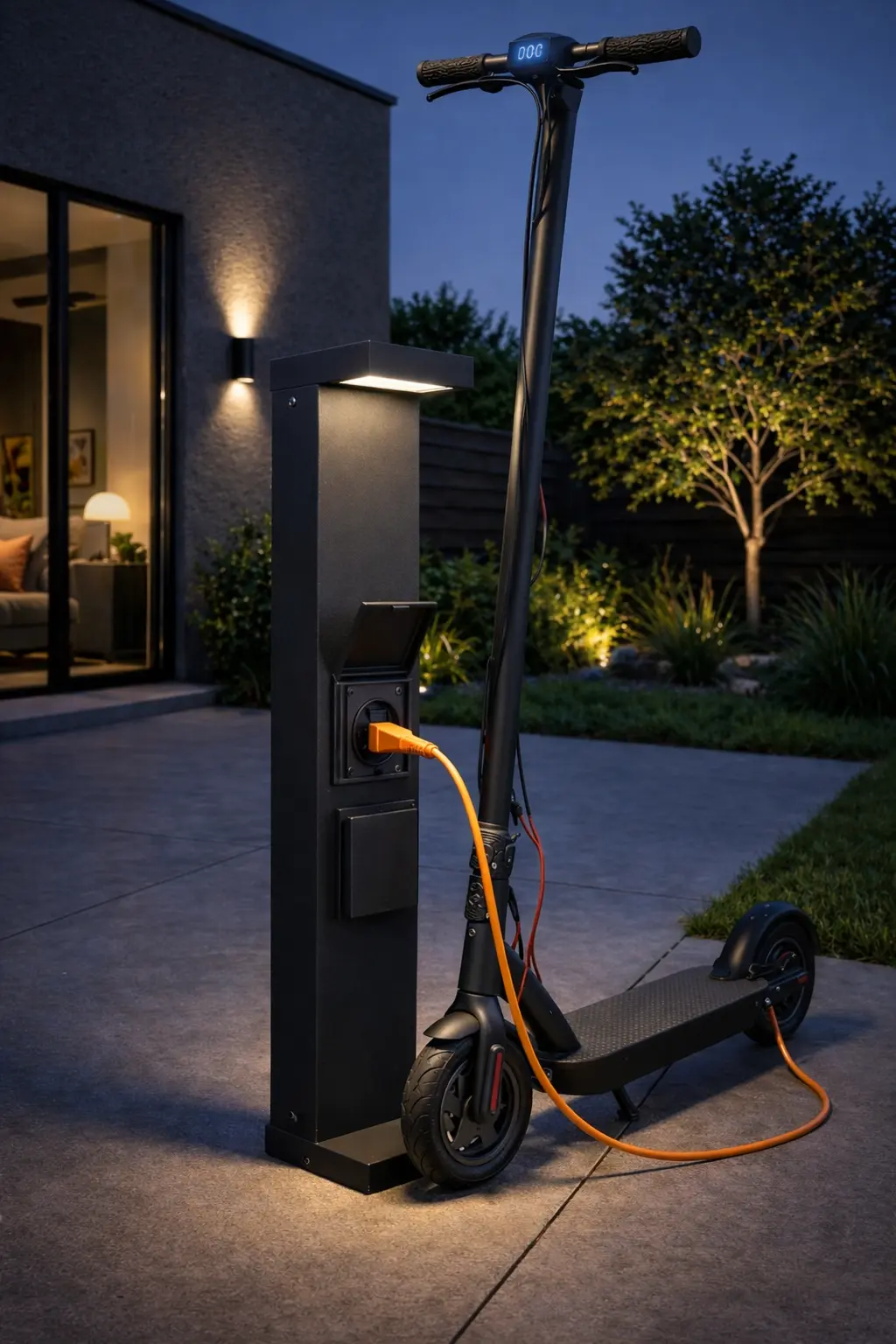 LED Pollerleuchte Velaro Power mit Steckdose -  IP65 – Bild 2