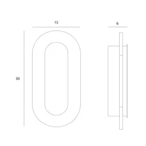 LED-Wandleuchte Travertino Oval IP44 aus Naturstein – Gold – Bild 6